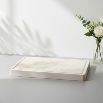 Big mango wood cutting board with natural wood grain