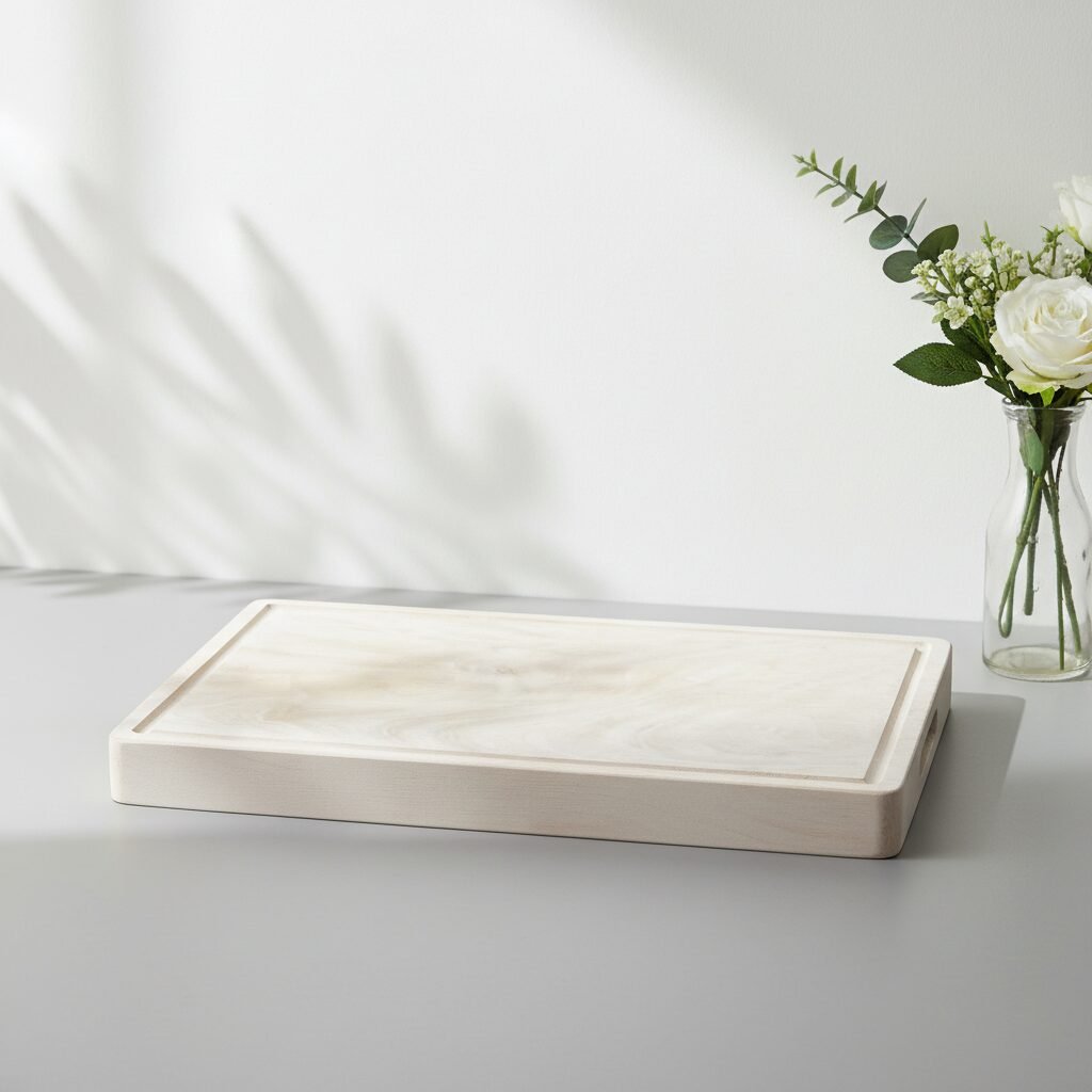 Big mango wood cutting board with natural wood grain