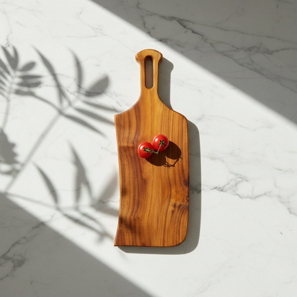 Handcrafted Mini Wooden Chopping Board with Handle 19×7×1 Inch – Small Serving Board | Amra Farms