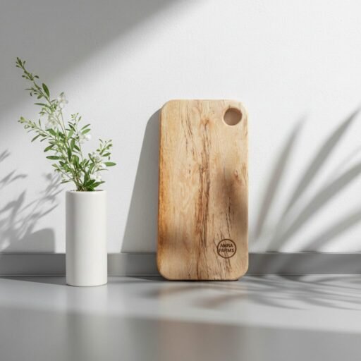 Small rectangular mango wood cutting board by Amra Farms, wooden chopping board for vegetables, fruits, meat, and herbs in the kitchen