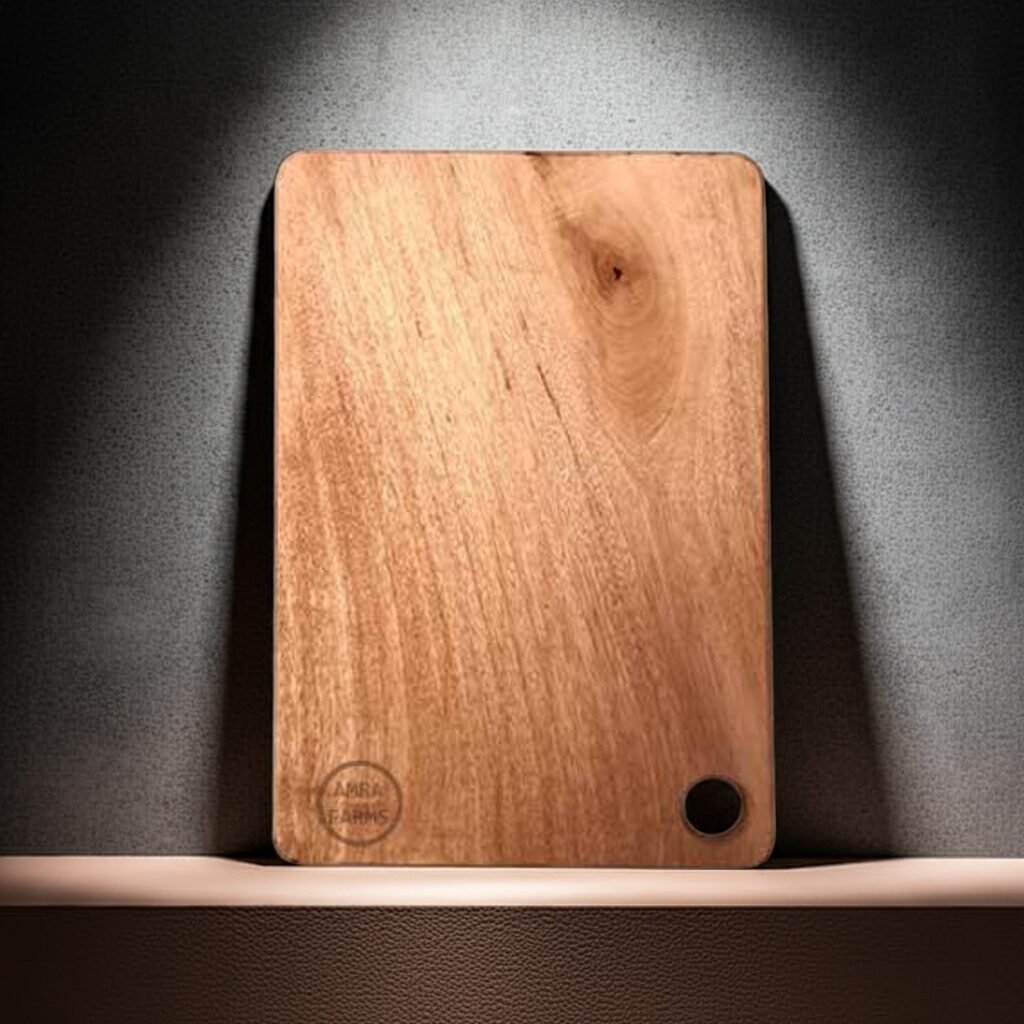 "Handcrafted hardwood chopping board with custom name engraving"