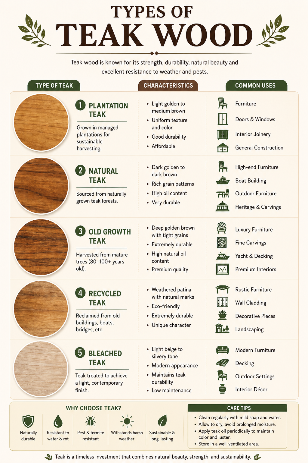 Different Types of Teak Wood Used in Chopping Boards: A Complete Guide