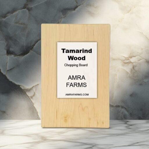 "Premium tamarind wood chopping board with dense fiber grain and natural antibacterial properties"