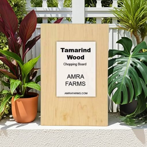 "Durable solid tamarind wood cutting board 33x25cm with smooth finish"