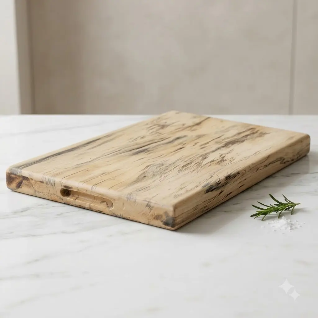 Wooden cutting board on marble – Medium Premium Single Block Tamarind Wood Chopping Board