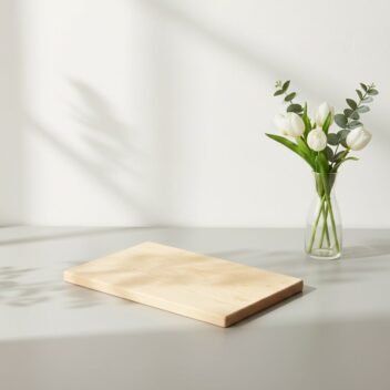 Small Tamarind Wood Chopping Board by Amra Farms, Single-Block Wooden Kitchen & Butcher Board for Meat and Vegetables