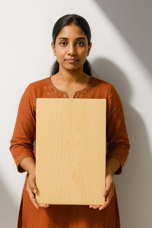 "Large tamarind wood chopping board with natural grain and smooth finish"