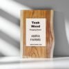 Live edge teak wood chopping board with natural grain and ergonomic design