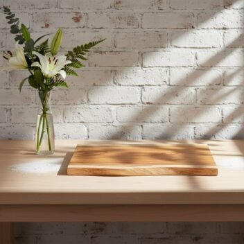 Live-Edge Teak Wood Chopping Board by Amra Farms, Handcrafted Single-Block Wooden Cutting & Butcher Board for Meat, Vegetables, and Kitchen Use