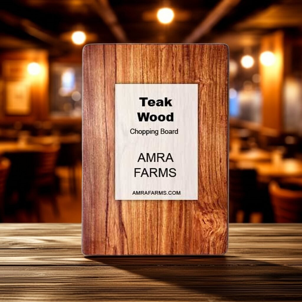 "Durable solid teak chopping board 40x30cm for professional kitchens"