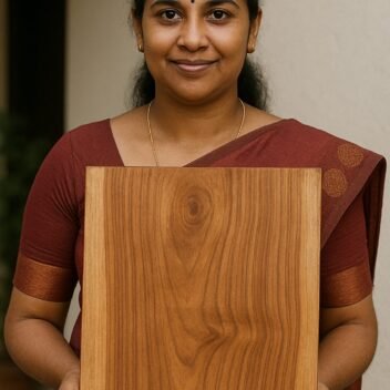 Single Block Square chopping board Teak wood