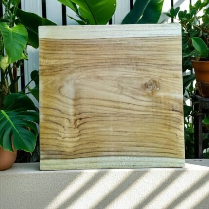 Single Block Square chopping board Teak wood