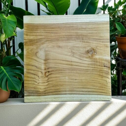 Single Block Square chopping board Teak wood