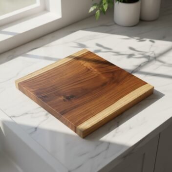 Single Block Square Teak Wood Chopping Board 10×10×1 Inch – Wooden Cutting Board - Image 3