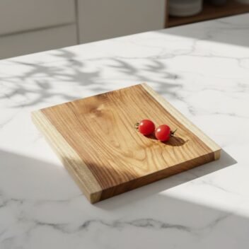 Single Block Square Teak Wood Chopping Board 10×10×1 Inch – Wooden Cutting Board - Image 4