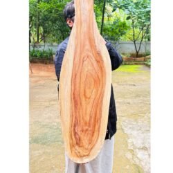 Extra Large Live Edge Teak Wood Serving Tray – Single Block Display Board