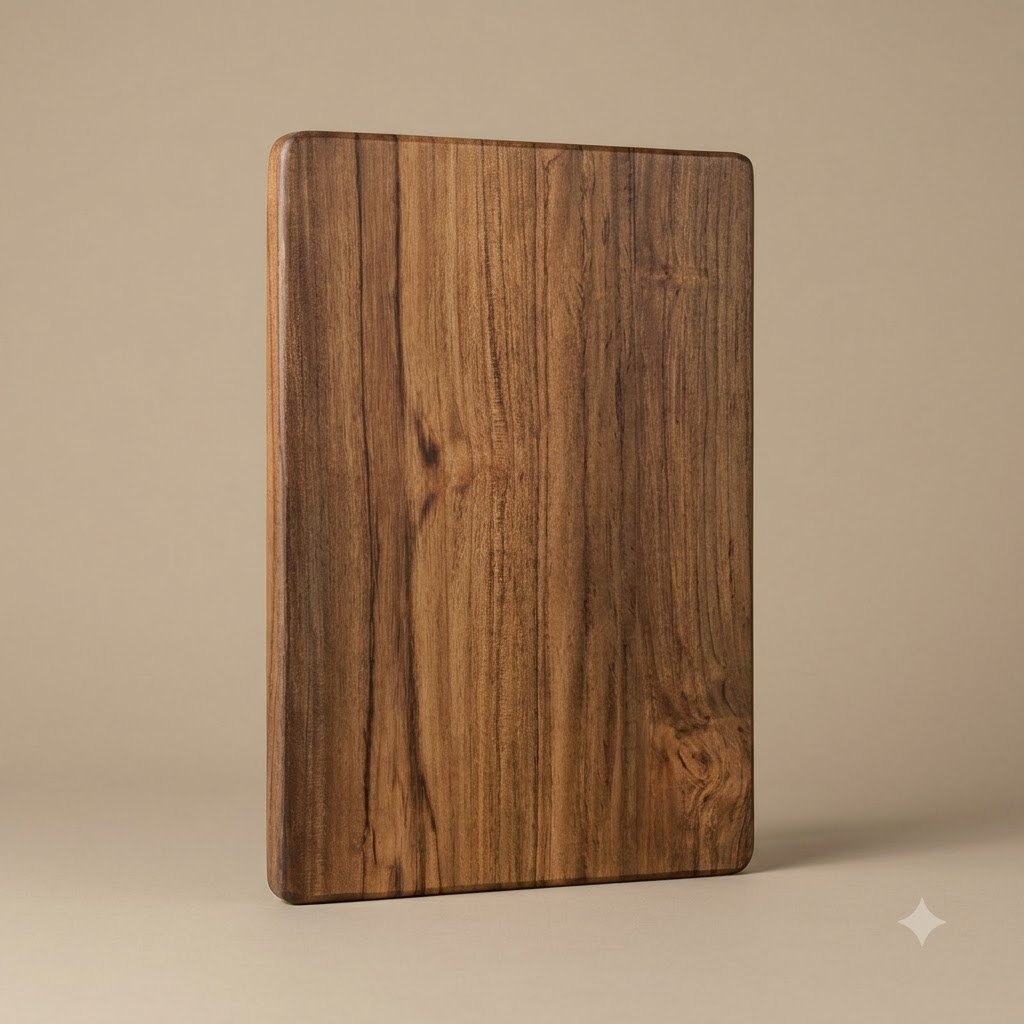 Medium Single Block Teak Wood Minimalist Chopping Board 10x16x1 Inch – Wooden Cutting Board