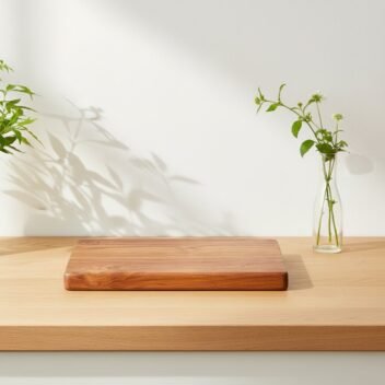Medium Teak Wood Cutting Board by Amra Farms, Premium Wooden Chopping & Cutting Board, Durable and Odor-Free for Vegetables, Fruits, and Daily Kitchen Use