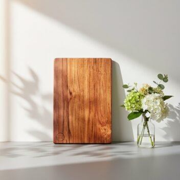 Medium Teak Wood Vegetable Cutting Board by Amra Farms, Premium Wooden Chopping & Cutting Board, Durable and Odor-Free for Kitchen Use
