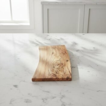 Solid Live-Edge Teak Wood Cutting Board by Amra Farms, Single-Block Heavy-Duty Wooden Chopping & Butcher Board for Meat, Vegetables, and Kitchen Prep