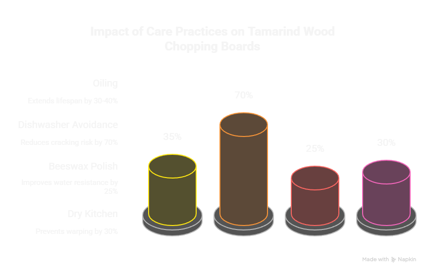 Why is tamarind wood Preferred for cutting meat and vegetables in India?