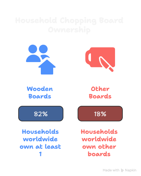 Wooden chopping boards are everywhere.