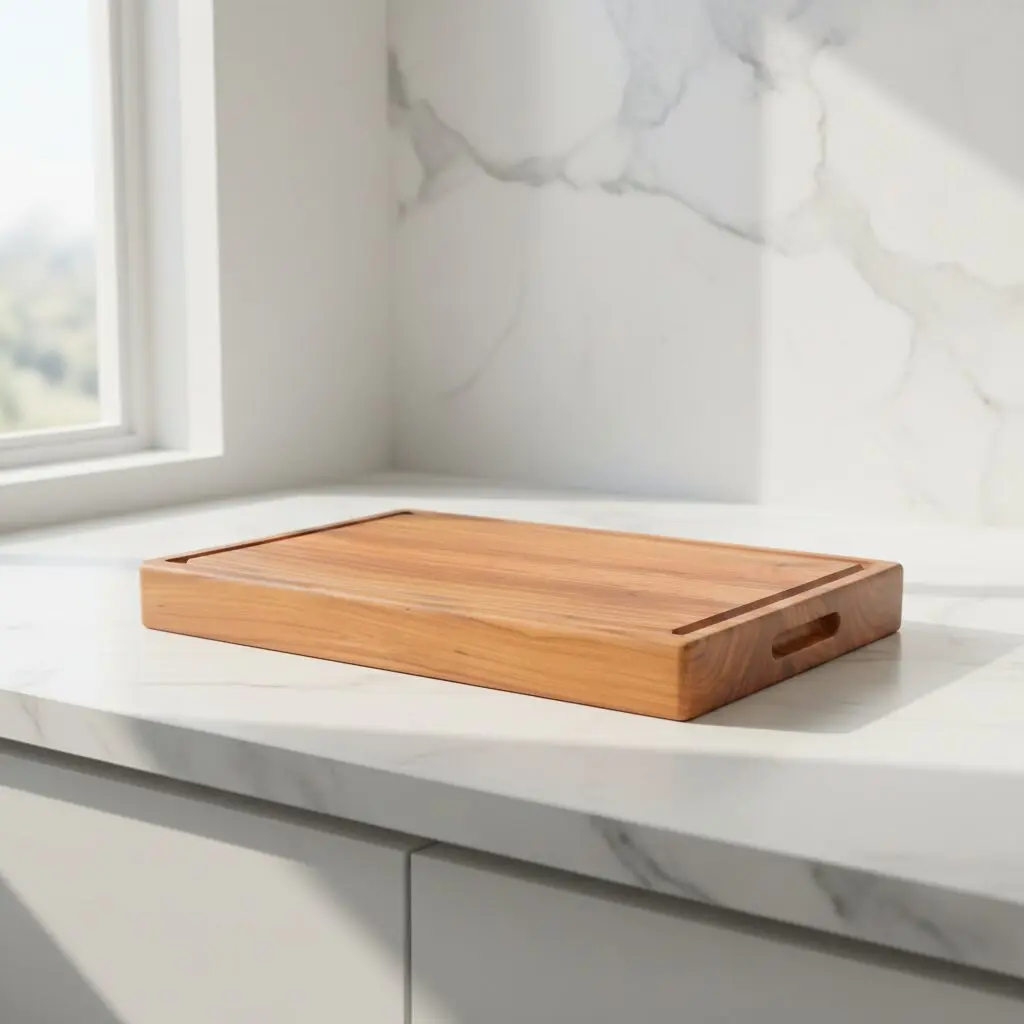 2-Inch Thick Teak Wood Chopping Board by Amra Farms, Heavy-Duty Malabar Teak Rectangular Wooden Cutting & Butcher Board with Antibacterial Surface and Juice Grooves