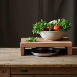 Raised Teak Wood Chopping Board 8x14x3 inches– Elevated Wooden Cutting Board