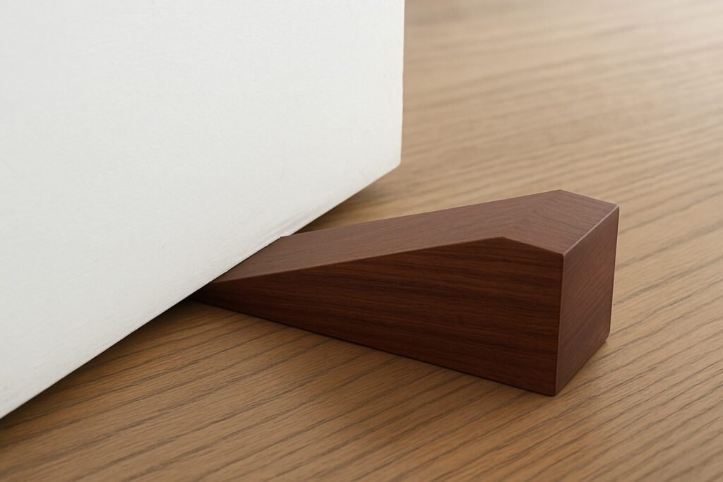 Teak Wood Door Stopper by Amra Farms, Handmade Durable Wooden Door Stop for Home, Office, and Interior Use