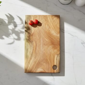 neem wood chopping board 16×10×1 inch with hanging hole single block