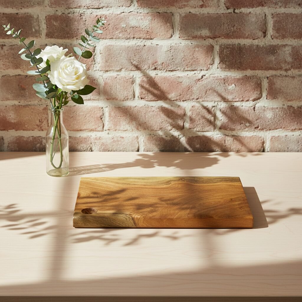 neem wood cutting board 16×10×1 inch single-block chopping board with hanging hole