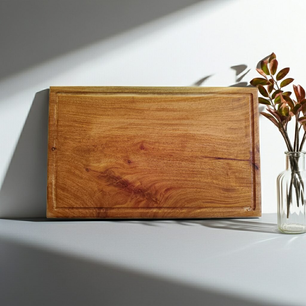 10x16x1 inch Single Block Neem Wood Chopping Board 1 inch Thick For Cutting Vegetables Amra Farms edited 2 2 Neem Wood Chopping Board - With Juice Grooves - Image 4