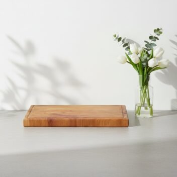 Neem Wood Chopping Board with Juice Groove 10×16×1 Inch – Wooden Cutting Board - Image 2