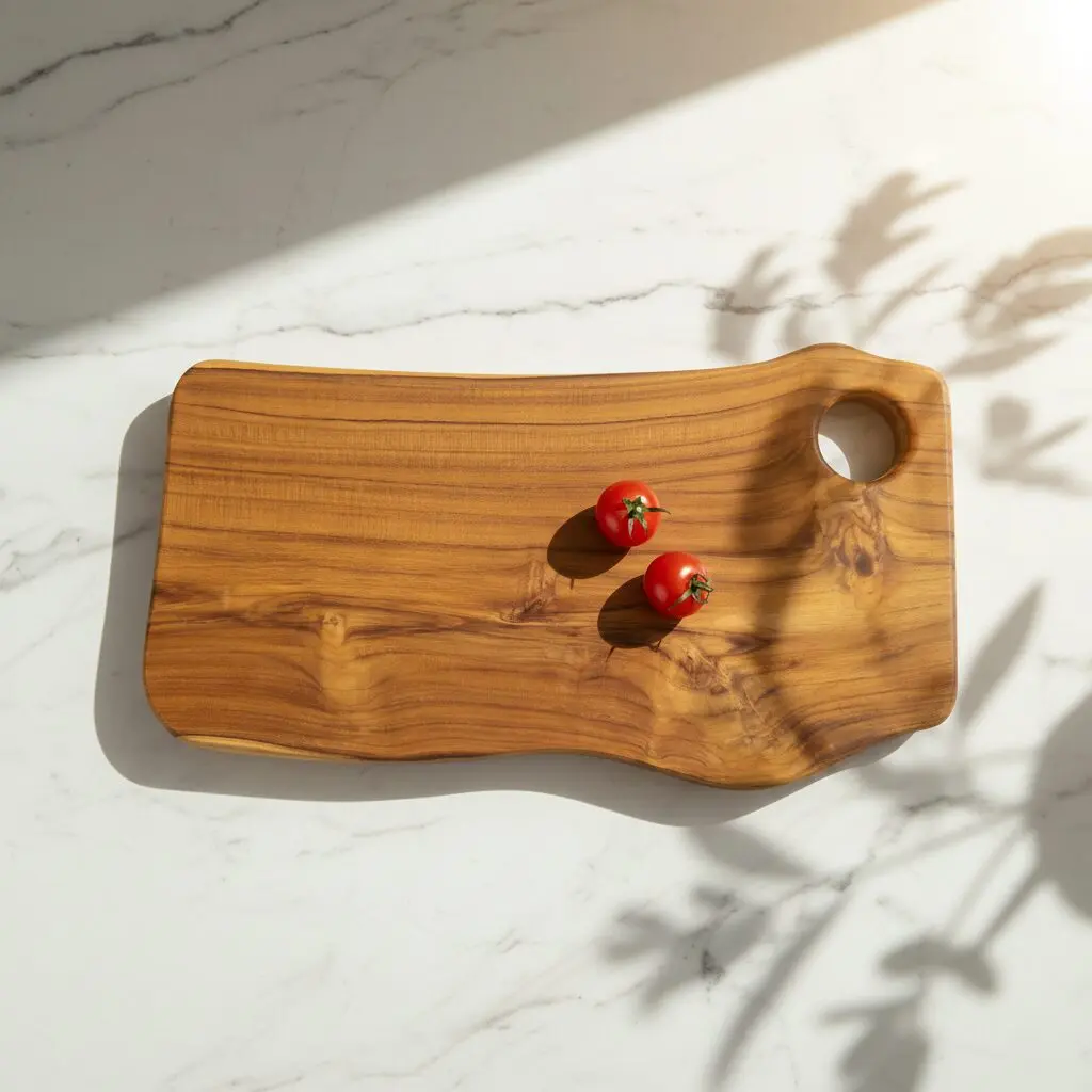 Live Edge Serving Tray with Hanging Hole 14x8x1 inch – Wooden Serving Board