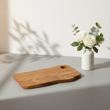 Live Edge Serving Tray with Hanging Hole 14x8x1 inch – Wooden Serving Board - Image 4