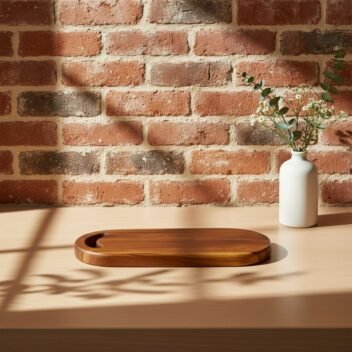 Oval Teak wood Cheese board 9x20x1 inches - Image 6
