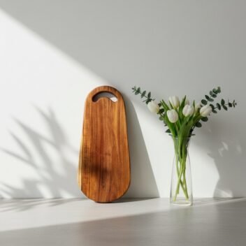 Oval Teak wood Cheese board 9x20x1 inches - Image 3