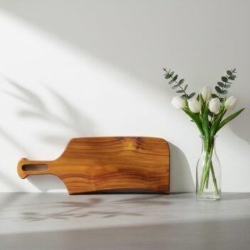 Handcrafted Mini Wooden Chopping Board with Handle 19×7×1 Inch – Small Serving Board | Amra Farms - Image 2