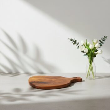 Custom Live Edge Teak Wood Serving Board 12x8x1 inch– Wooden Cutting Board - Image 4