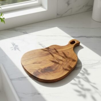 Custom Live Edge Teak Wood Serving Board 12x8x1 inch– Wooden Cutting Board - Image 5