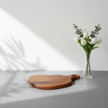 Custom Live Edge Teak Wood Serving Board 12x8x1 inch– Wooden Cutting Board - Image 2