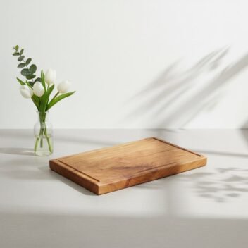 neem wood chopping board with juice groove 16×10×1 inch single piece wooden cutting board