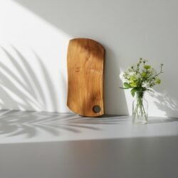 Small Live Edge Teak Wood Chopping Board 8×15×1 Inch – Wooden Cutting Board