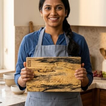 Large Spalted Tamarind Wood Cutting Board 11x18x1 Inch – Wooden Chopping Board - view 4
