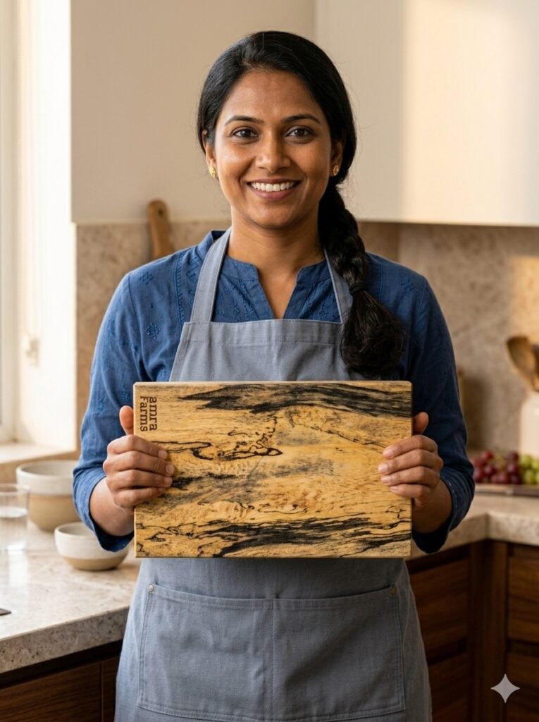 Large Spalted Tamarind Wood Cutting Board 11x18x1 Inch – Wooden Chopping Board - view 4