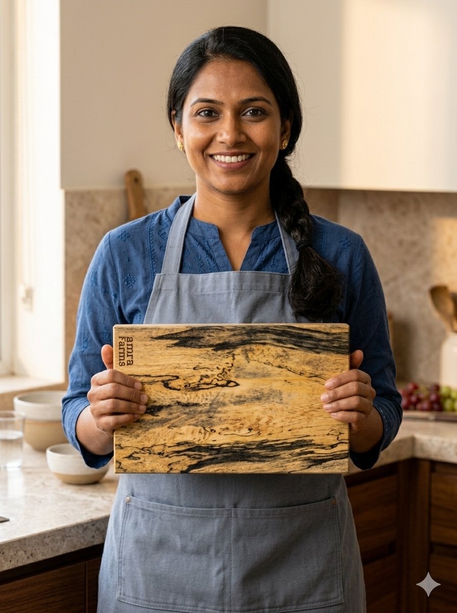 Large Spalted Tamarind Wood Cutting Board 11x18x1 Inch – Wooden Chopping Board - view 4
