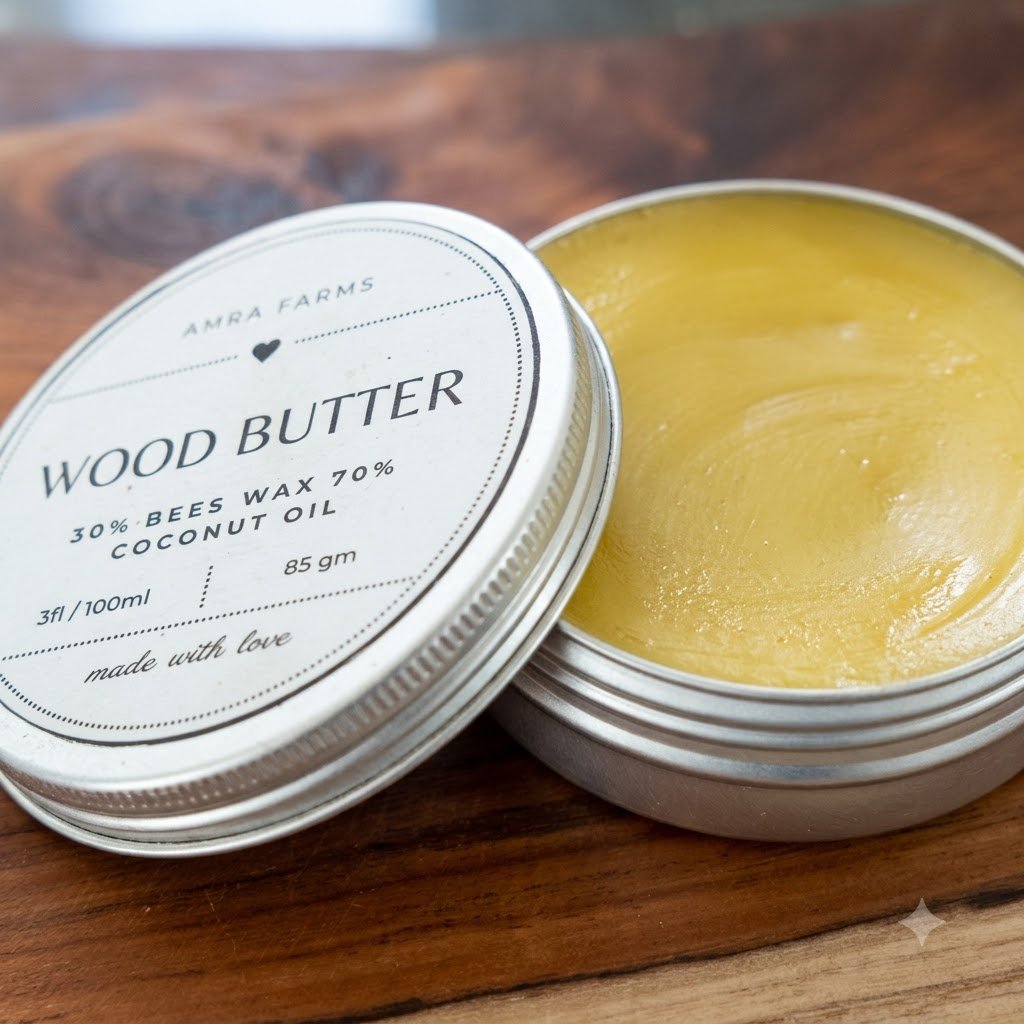 Wood Butter for Chopping Boards 100ml (85g) – Wood Conditioner & Wood Wax | Amra Farms
