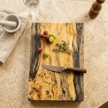 Large Spalted Tamarind Wood Cutting Board 11x18x1 Inch – Wooden Chopping Board