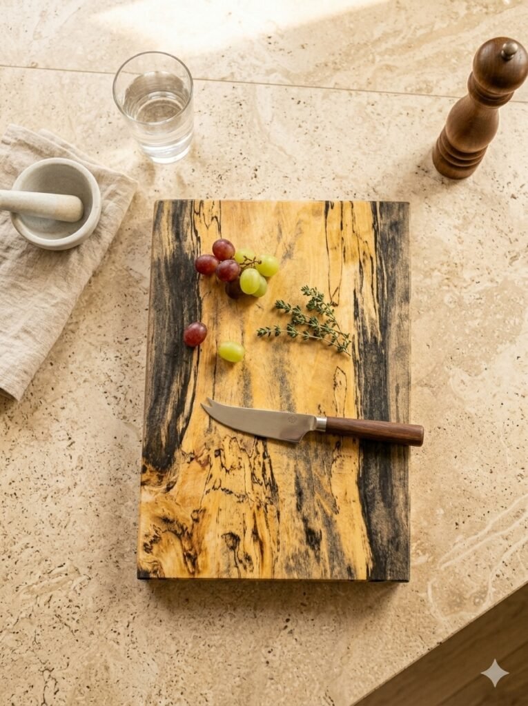Large Spalted Tamarind Wood Cutting Board 11x18x1 Inch – Wooden Chopping Board