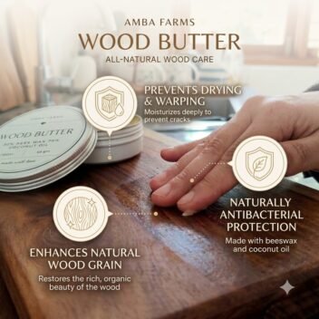 Wood Butter for Chopping Boards 100ml (85g) – Wood Conditioner & Wood Wax | Amra Farms - Image 7